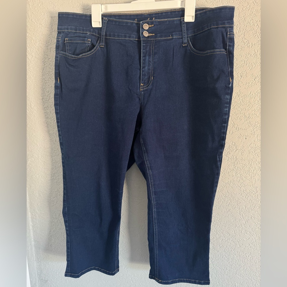 Curvy Dark Wash Capris